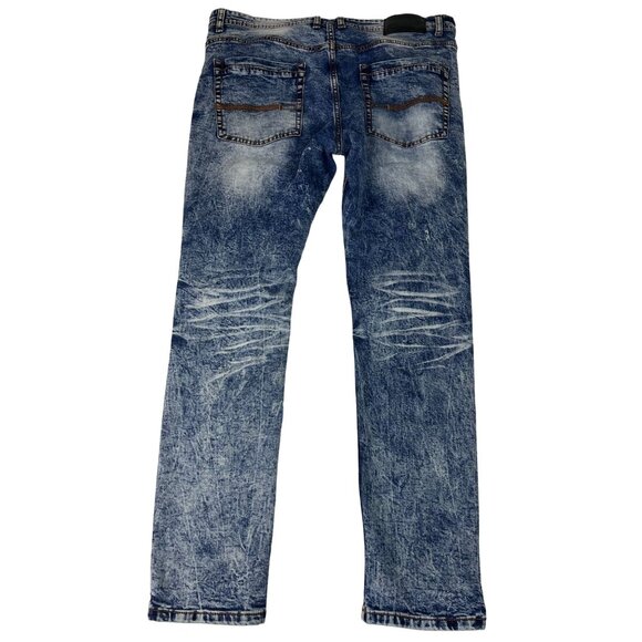 Switch Remarkable Slim Taper Fit Denim Jeans Men's 36 Navy Acid Wash Streetwear - Picture 12 of 12